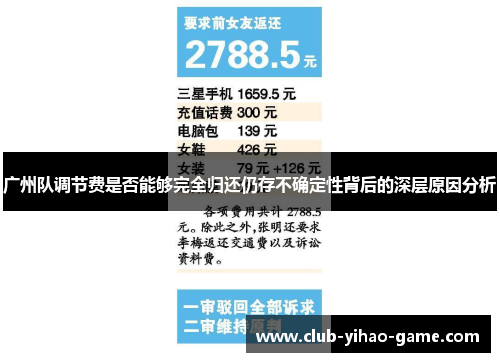 广州队调节费是否能够完全归还仍存不确定性背后的深层原因分析
